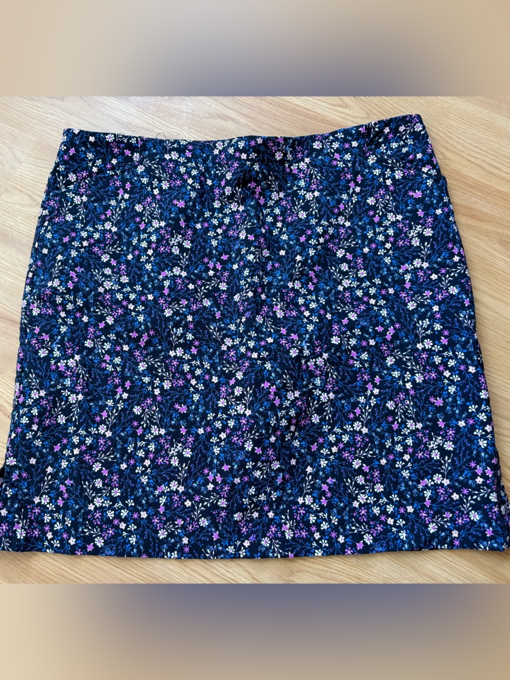 Northern Reflections Navy Floral Mini Skirt shorts pockets XL